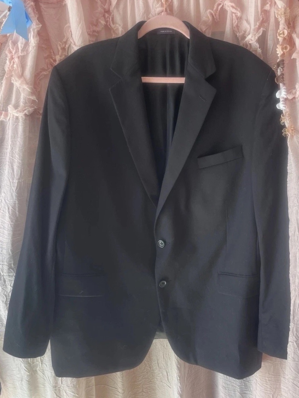 Stafford Suit 2 Piece Mens 48R Jacket Blue Wool Blend Double Vented 46x29 pants